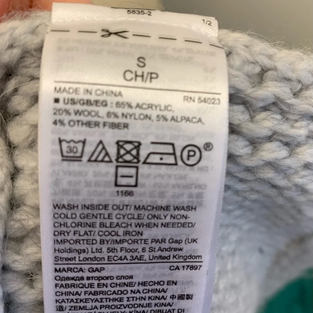 Gap Chunky Shawl Collar Cardigan Sweater Grey - Picture 7 of 10